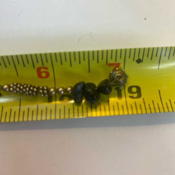 Blue and Silver Artisian Swirl Pendant Necklace with opals inlaid in glass - Picture 5 of 8